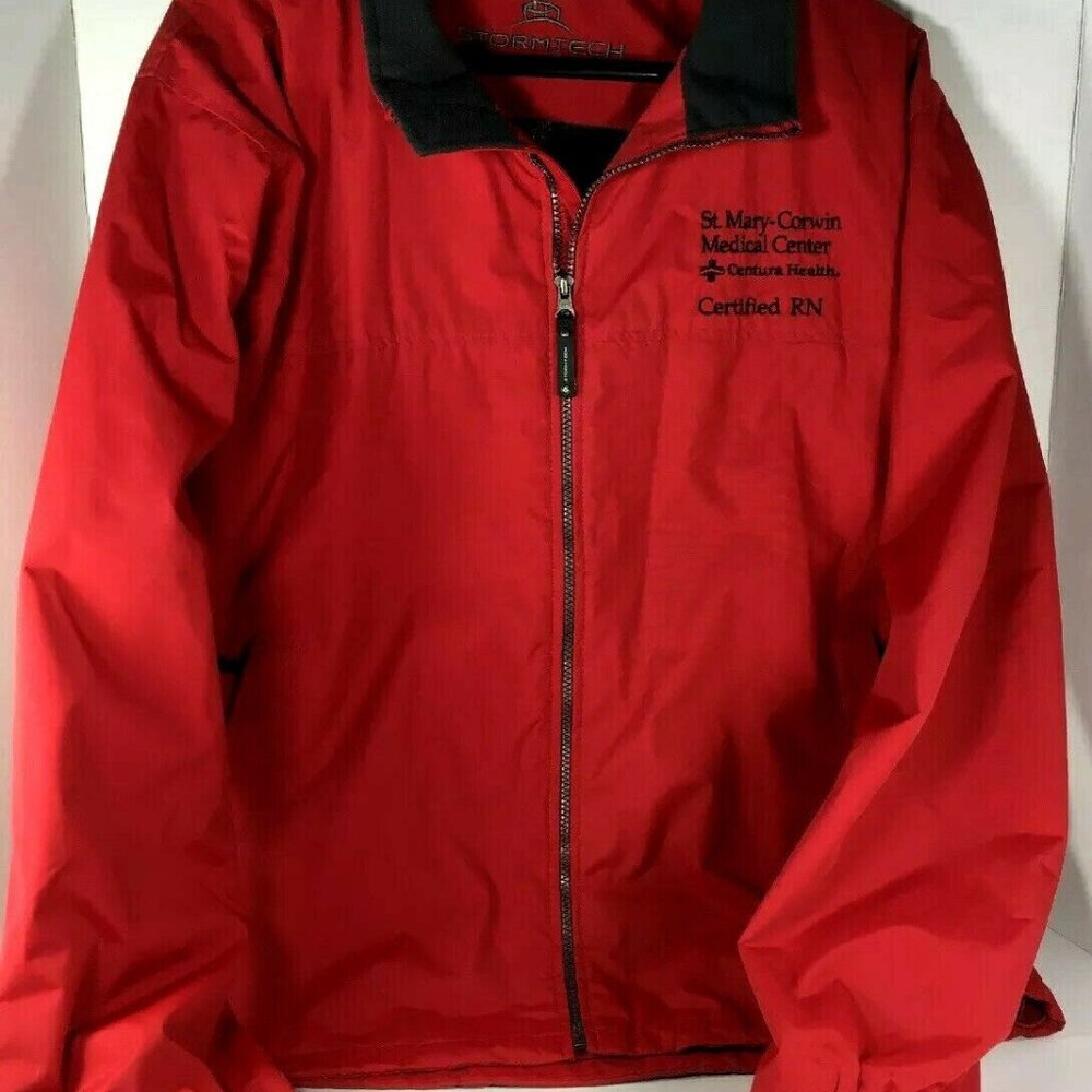 STORMTECH Mens Red Jacket - Personalized Employee Centura Health RN - Size Large